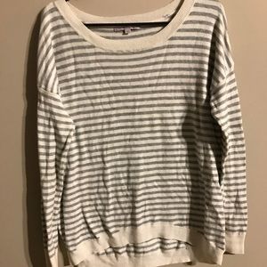 Grey and white striped sweater